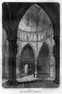 Interiør av Temple Church, London, 1816.