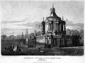 Temple of Concord, Green Park, Westminster, London, 1814.