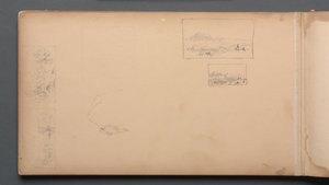 Skissebok, side 37: Maine Landscape Vignittes, 1859. av Sanford Robinson Gifford