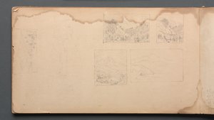 Skissebok, side 39: Maine Landscape Vignittes, 1859. av Sanford Robinson Gifford