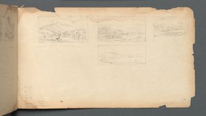 Skissebok, side 40: Maine Landscape, 1859. av Sanford Robinson Gifford
