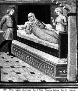 Dødfødt babymirakel, ca. 1450 av Sano di Pietro