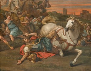 Vegg motsatt av motfasaden på det nordlige transeptet, Sante Legnani, Konvertering av Saul 1814, Lav detalj av Sante Legnani