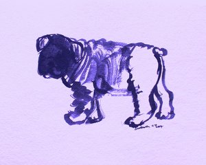 Abstrakt lilla bulldog av Santhosh ch