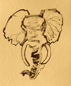Skisse av afrikansk elefant av Santhosh ch