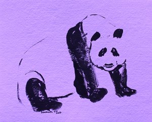 Panda i svart blekk av Santhosh ch