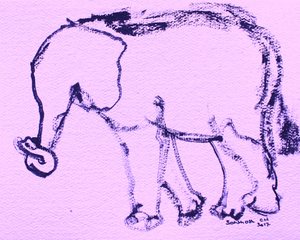Tegning av en nysgjerrig elefant av Santhosh ch