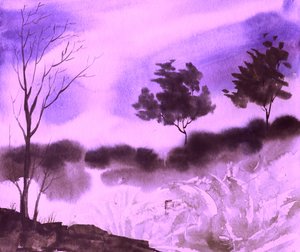 Et eterisk lilla landskap av Santhosh ch