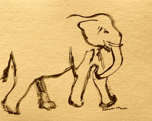 Uttrykksfull elefant i blekk av Santhosh ch