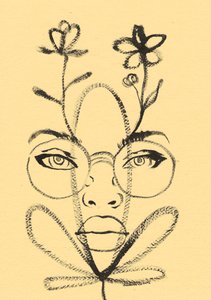 Tegning av et blomsteransikt av Santhosh ch