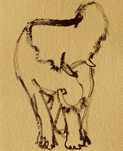 Mild elefant i blekk av Santhosh ch