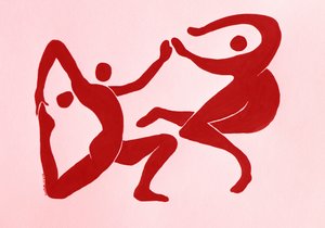 Grasiøse røde figurer av Santhosh ch