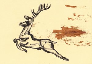 Skisse av en hoppende hjort av Santhosh ch