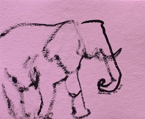 Minimalistisk rosa elefant av Santhosh ch