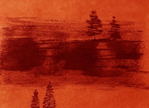 Oransje innsjø i skumringen av Santhosh ch