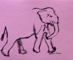 Tegning av en rosa elefant av Santhosh ch