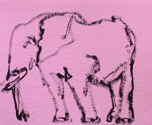 Skisse av en rosa elefant av Santhosh ch