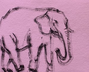 Rosa elefantskisse av Santhosh ch