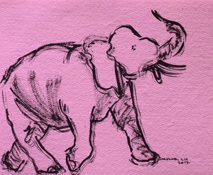 Skisse av en rosa elefant av Santhosh ch