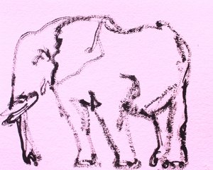 Skisse av en rosa elefant av Santhosh ch