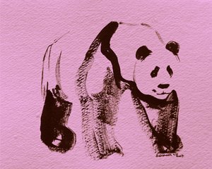 Penselstrøk av en rosa panda av Santhosh ch