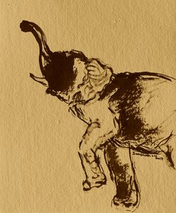 Mektig elefant som reiser seg av Santhosh ch