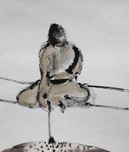 Skisse av samurai-meditasjon
