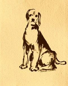 Sittende hund i blekk av Santhosh ch
