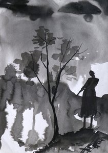 Ensom figur, mørk himmel av Santhosh ch
