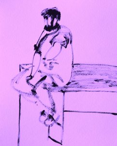 En ettertenksom sittende figur av Santhosh ch