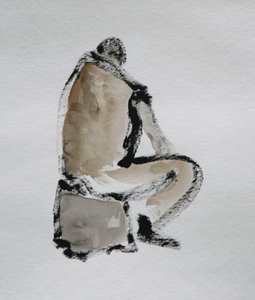 En ettertenksom sittende figur av Santhosh ch