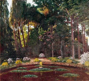 Art Nouveau "" Hagen "" (Arbucies). Maleri av Santiago Rusinol y (i) Prats (1861-1931) El Vendrell sent på 1800-tallet. Hus-museet Pau Casals.