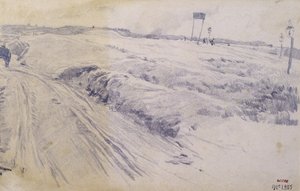 Landskap, utkanten av byen av Santiago Rusiñol