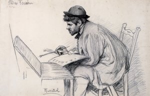 Portrett av Pere Ferran maleri av Santiago Rusiñol