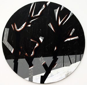 Twixt Heaven and Earth I-N (akryl på sirkulært bord) av Sara Hayward