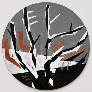 Twixt Heaven & Earth III-B (akryl på sirkulært bord) av Sara Hayward