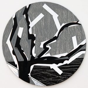 Twixt Heaven & Earth VIII-B (akryl på sirkulært bord) av Sara Hayward