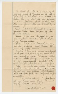 Siste vilje og testamente til Sarah Ann Blunt Crozley, oktober 1898. av Sarah Ann Blunt Crozley