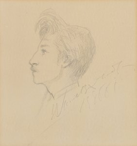 Portrett av W. Graham Robertson, udatert (grafitt på papir) av Sarah Bernhardt