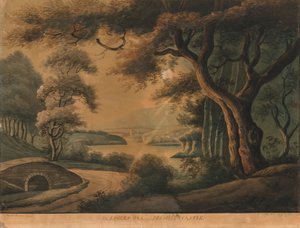 The Lovers Oak nær Delville Castle, sent på 1700-tallet av Sarah Broome