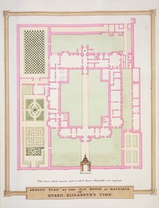 Grunnplan for det gamle huset på Hatfield i dronning Elizabeths tid fra 