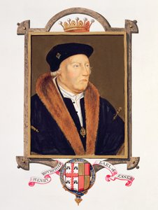 Portrett av Henry Bourchier (d.1539) 2. jarl av Essex fra 'Memoirs of the Court of Queen Elizabeth', utgitt i 1825 (wc og gouache på papir)