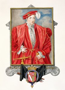 Portrett av Henry Howard (ca. 1517-47) jarl av Surrey fra "Memoirs of the Court of Queen Elizabeth", utgitt i 1825 (wc og gouache på papir)