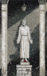 Frans av Assisi i snøen, 2023 (maleri)