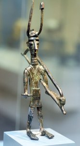 Bronsefigur av en kriger, ca. 1800-1200 f.Kr. (bronse) av Sardinia Nuragic Civilization