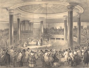 Utdeling av American Art Union Prizes, ved Tabernacle, Broadway, 24. desember 1..., 1847 av Sarony and Co