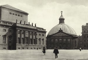 Berlin: Hedwigskirche; St Hedwig kirke (s/hvitt bilde) av Sasha Stone