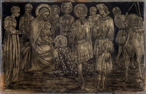Tilbedelse av magi-maleriet av Sassetta (1392-1450) Dim 29x46 cm Museum for dekorativ kunst og mote Marseille