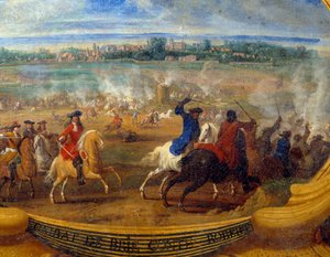 Handlingene til Louis II Prince of Bourbon Conde (Bourbon-Conde) kjent som Grand Conde (1621-1686), Slaget ved Brie Count Robert Detail, Maleri av Frelser Le Conte (Leconte, Le Comte, Lecomte) (1659-1694) Chantilly fra 1600-tallet, Musee Conde