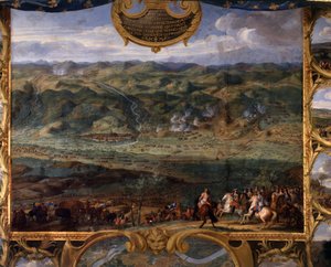 Handlingene til prins Louis II av Bourbon Conde (Bourbon-Conde) kjent som Grand Conde (1621-1686): Slaget ved Fribourg (1644) under trettiårskrigen - Maleri av Frelseren The Tale (Leconte, The Count, Lecomte ) (1659–1694)